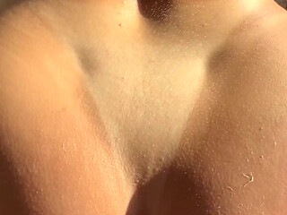 Tiny Brunette Stepsister Got Super Sunburned - I Rubbed Lotion on Her Perfect Ass and Fucked Her Hard