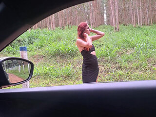 Flash Cock to a Girl in the Car!