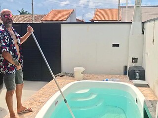 Dark-haired babe rides and sucks while alone at home