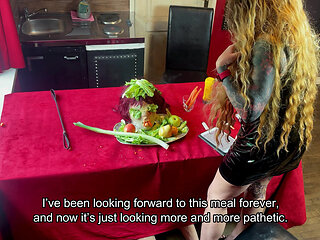 Humiliating the Powerless Slave at the Dining Table (223)