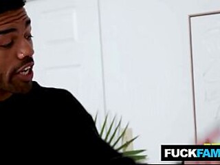 Petite MILF with big ass and big tits gives a sloppy blowjob in POV
