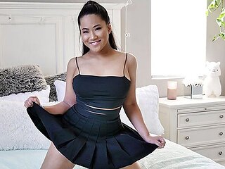 Spectacular Exotic Asian Virgin Experiences a Big White Cock for the First Time - Little Asians