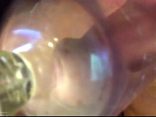 Close up, Cock Engorged in Tube 30 Plus Minutes