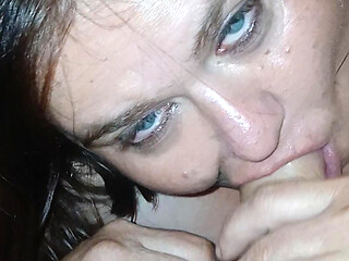 Blue eyed blowjob