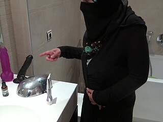 A French Muslim maid is disturbed when she sees his big cock