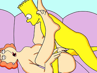 Family Guy Parody The Simpsons Parody 18+ crossover - Bart finally nails his dream milf lois Griffin