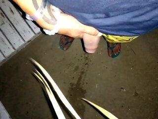 Compilation 2 Times Uncut Cock Twink Pissing on Beach and Showing Face