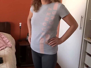 Mature 58-year-old Latina shows off very excited in front of her stepson's friends, she asks them to show her their cocks