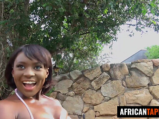 This BLACK AMATEUR kept her BOYFRIEND waiting because she was too busy taking my cock deep