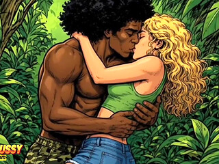 Jungle Cuckold. While the Husband Was Looking for the Trail Jungle, the Black Guy Was Fucking His White Wife