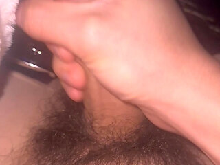 Squeezing my dick for cum