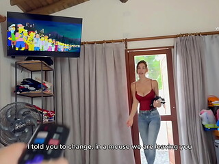 Madrastra de culo grande y un creampie de su hijastro