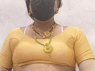 Wearing sister-in-law's saree, bra belt, brother-in-law shook his penis and took out semen