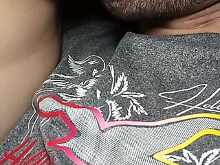 I'm a lucky guy! I always have the big natural tits drooping on my face to suck and lick her nipples