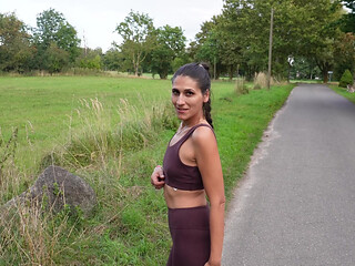 Pakistani jogger fucked behind the hay bales