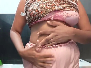 She Plays Her Excited Pussy Well Her Well Excited with in Musterbation in Bath room with bog boobs