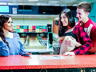 Using My Girlfriend and Her Stepmom During Our Bowling Play - Cncmilf
