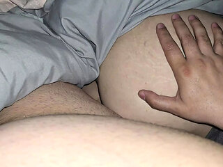 Step son hand slip on step mom big white ass