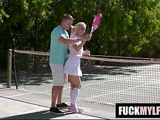 Busty MILF Aaliyah Love plays with balls after tennis match in POV