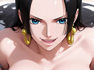 Boa Hancock gets fucked in her pussy and ass on a deserted island! Uncensored One Piece Hentai