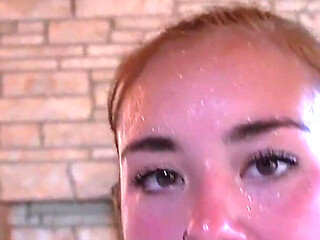 Dripping sweat for sex and sticky cumshot