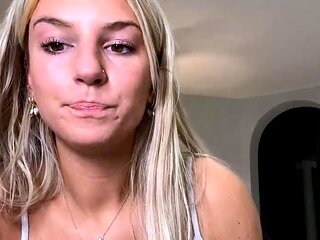 Curly Blonde Teen Records Solo Dildo Masturbation More at