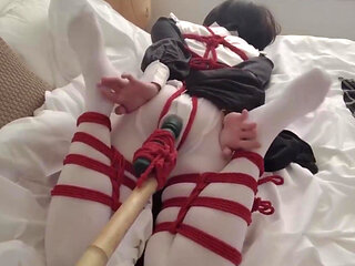 Mz17 - a White-stockinged Nun Bound by a Red Rope, a Nautical Restraint