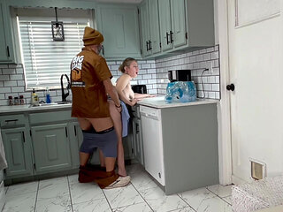 Housewife Misty Rein Gets All Wet From Package Delivery