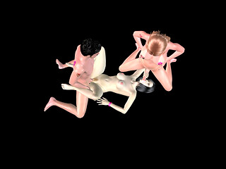 Animated Shemale Porn - Man Fucking Girl Missionary While She Licks Shemale Dick