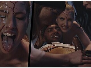 Femdom Reverse Gangbang - Lesbians Possessed By Horny Demons Fucks Black Guy Multiple Creampies - Octavia Red, Scarlett Alexis And Oliver Davis