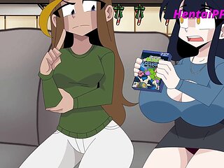 Busty mom Audrey gives a great blowjob to a huge cock (Parody)