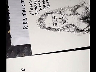 Covering the tits of women in quick sketch with cum for a finishing touch