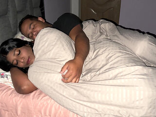 Very cold stepdaughter gets into her stepfather's bed, and he fucks her by accident thinking she was his wife