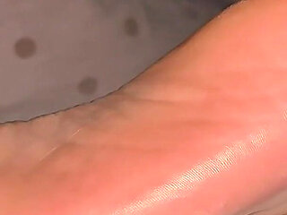 Close up Cum on Beautiful Soles Amateur Footfetish