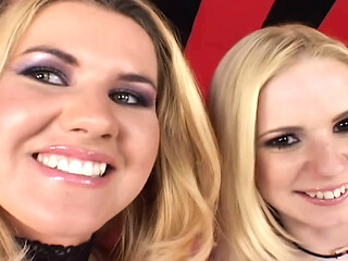 Two insatiable blondes share his thick cock
