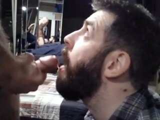 Big-Cock Bear Amateur Gets a Face Full of Cum