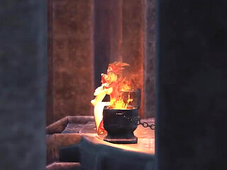 Lilith fucks hard her young sex slave in the dark castle