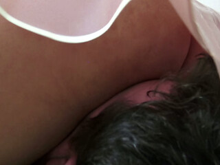 She sits on his face with her full weight in every position.