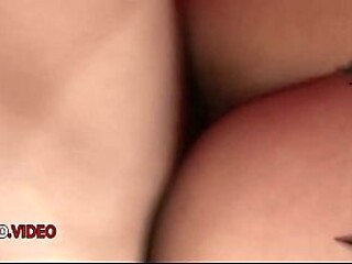 Asian beauty Konatsu Aozora enjoys dual pleasure leading to a creampie