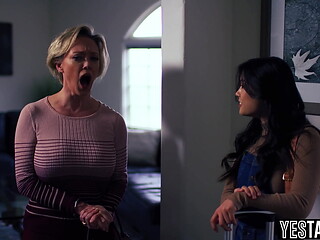 Asian lesbian teen seduces her stepmoms big boobs mature bestie