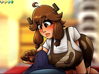 Clumsy gameplay in cowgirl style with cock teasing