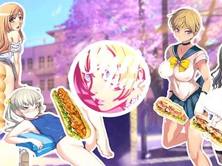 Voluptuous shemales enjoy eating sandwiches while fucking like title sluts