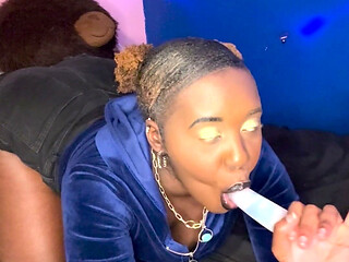 Alliyah Alecia Sucking Dildo Dick