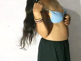 Young Tight Boobs Bhabhi Playing with Self