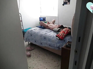 Step Sister Caught Masturbating and Fucked Hard Until She Squirts