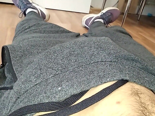 The Dude Came Back From the Gym and Masturbated His Nice Big Shaved Cock!