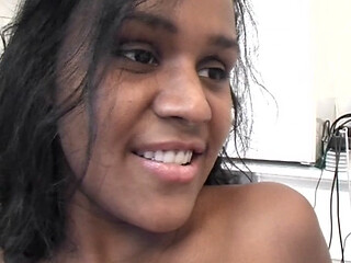 Perfect Ebony From France Got Big White Load on Face