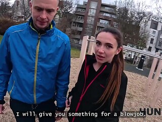 Brunette Beauty Teases BF with Street Pickup