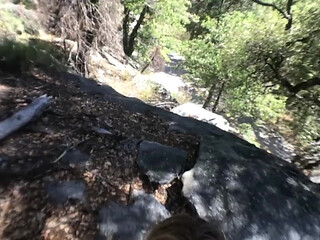 Hot couple ride motorcycle up mountain to fuck!