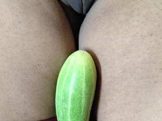 Desi saira Bhabhi ke chut me kheera(cucumber) close-up masturbating